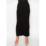 Elegant Black Cable Knit Skirt