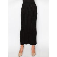 Elegant Black Cable Knit Skirt