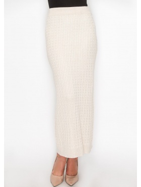 Classic Colorblock Cream and Black Knit Skirt | Modest Women