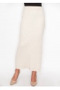 Cable Knit Cream Maxi Skirt