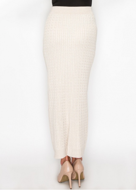 Cable Knit Cream Maxi Skirt