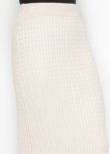 Cable Knit Cream Maxi Skirt