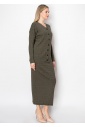 Olive Cable-Knit Long Skirt