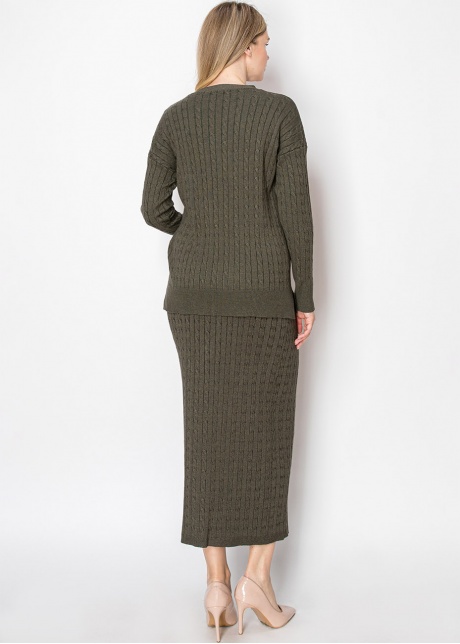 Olive Cable Knit Button-Down Cardigan