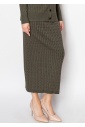 Olive Cable-Knit Long Skirt