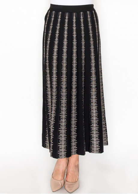 Black and Gold Striped Knit Skirt