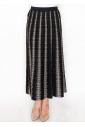 Black and Gold Striped Knit Skirt