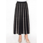 Black and Gold Striped Knit Skirt