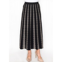 Black and Gold Striped Knit Skirt
