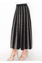 Black and Gold Striped Knit Skirt