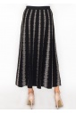 Black and Gold Striped Knit Skirt