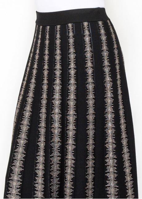 Black and Gold Striped Knit Skirt