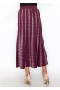 Burgundy Skirt with Metallic Stripe Details