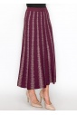 Burgundy Skirt with Metallic Stripe Details