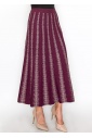 Burgundy Skirt with Metallic Stripe Details