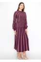 Burgundy Skirt with Metallic Stripe Details