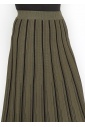 Classic Olive Striped Midi Skirt