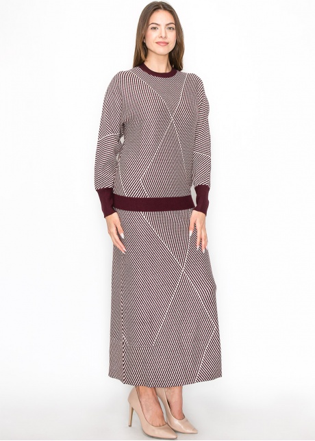 Burgundy & White Graphic Sweater