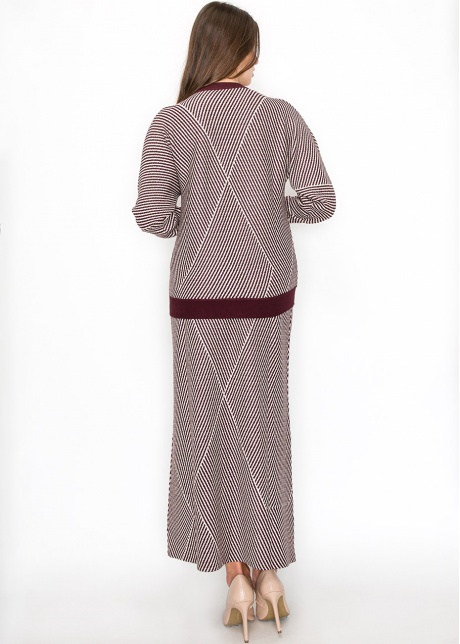Burgundy & White Graphic Sweater