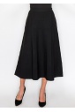 Grid-Knit Black A-Line Skirt