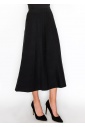 Grid-Knit Black A-Line Skirt