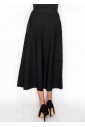 Grid-Knit Black A-Line Skirt