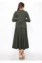 Olive Grid A-Line Knit Skirt