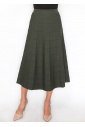 Olive Grid A-Line Knit Skirt