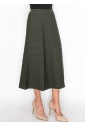 Olive Grid A-Line Knit Skirt