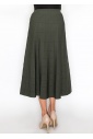 Olive Grid A-Line Knit Skirt