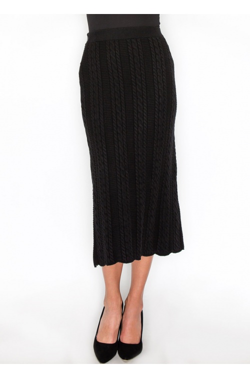 Textured Elegance Cable-Knit Skirt