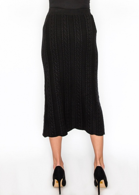 Textured Elegance Cable-Knit Skirt