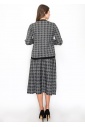 Black Houndstooth Flair Skirt