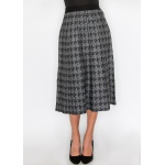 Black Houndstooth Flair Skirt