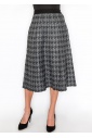 Black Houndstooth Flair Skirt