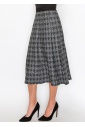 Black Houndstooth Flair Skirt