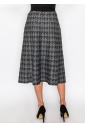 Black Houndstooth Flair Skirt