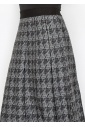 Black Houndstooth Flair Skirt