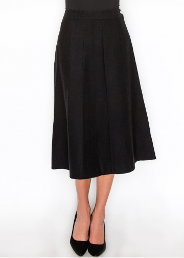 Black Pleated Knit Midi Skirt Black Pleated Knit Midi Skirt