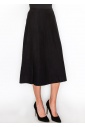 Black Pleated Knit Midi Skirt