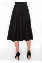 Black Pleated Knit Midi Skirt