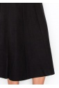 Black Pleated Knit Midi Skirt