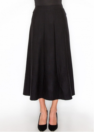 Classic A-Line Black Pleated Midi Skirt Classic A-Line Black Pleated Midi Skirt
