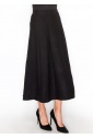 Classic A-Line Black Pleated Midi Skirt