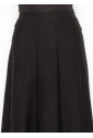 Classic A-Line Black Pleated Midi Skirt