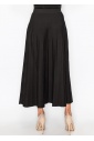 Black Pleated Skirt with Button Accents