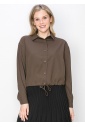 Classic Brown Shirt with Drawstring