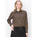 Classic Brown Shirt with Drawstring