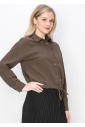 Classic Brown Shirt with Drawstring