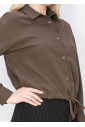 Classic Brown Shirt with Drawstring